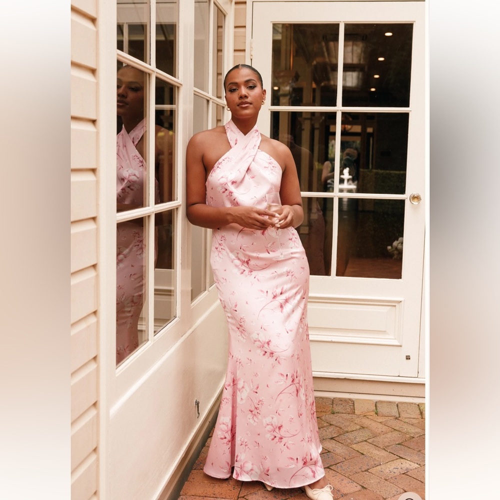 Petal & Pup Mila Halterneck Maxi Dress